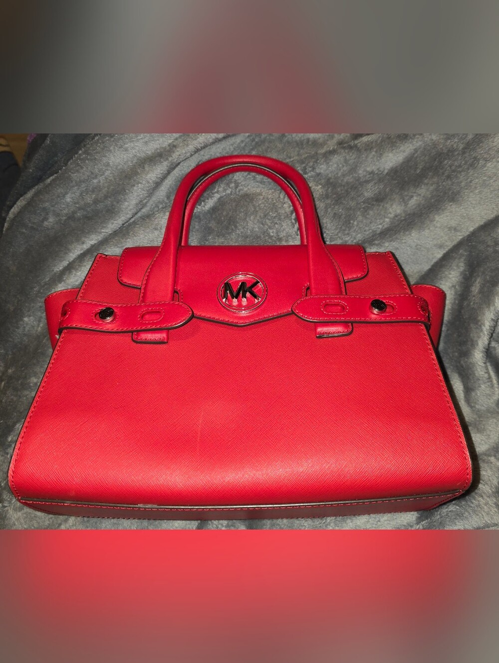 Michael Kors Red Saffiano Leather Satchel